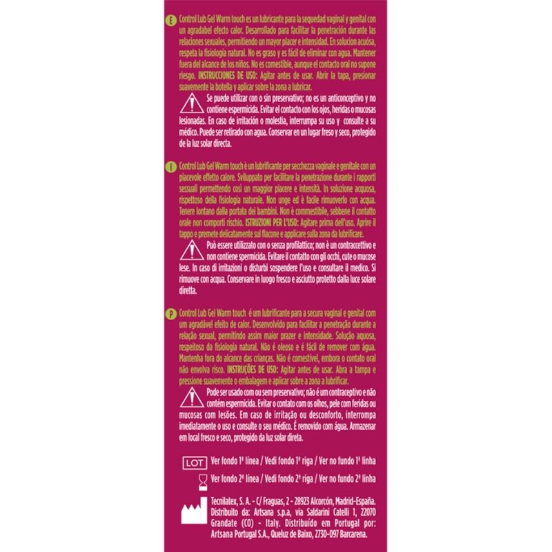 Alternative view of CONTROL LUB GEL LUBRICANT HEAT EFFECT 75 ML