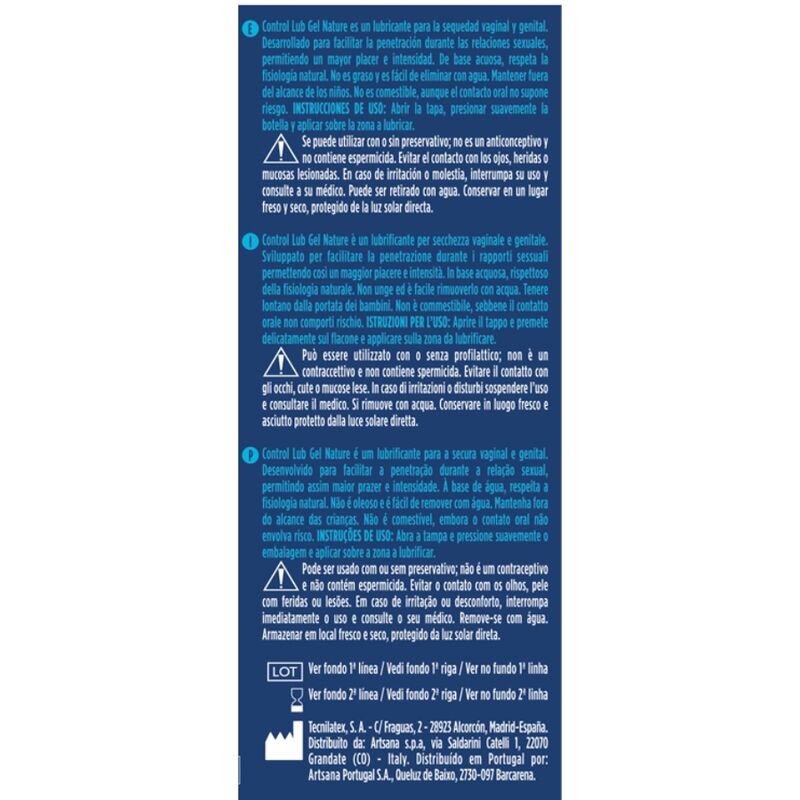 Alternative view of CONTROL LUB NATURAL LUBRICANT GEL 75 ML