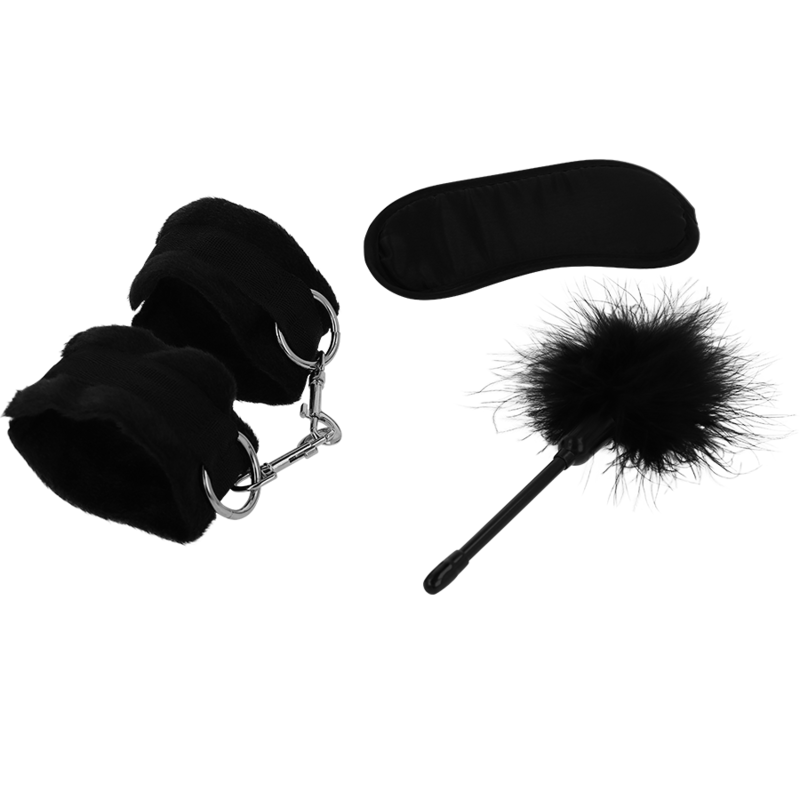 Alternative view of INTENSE FETISH - EROTIC PLAYSET 2 WITH HANDCUFFS, BLIND MASK AND TICKLER