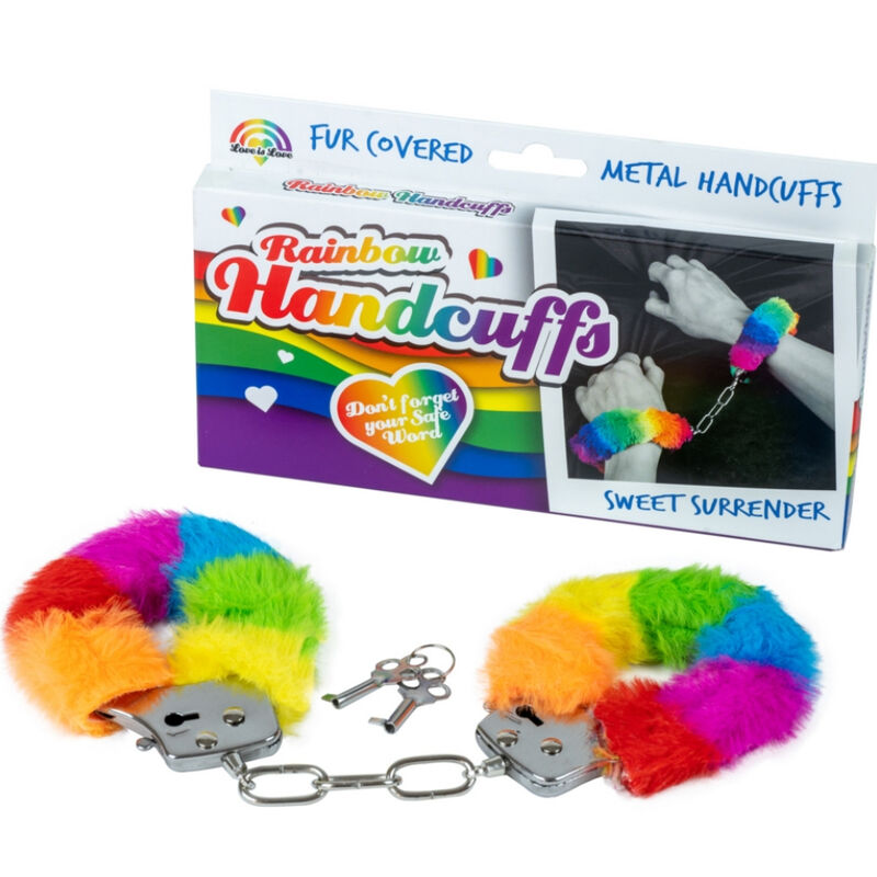 Alternative view of SPENCER  FLEETWOOD - RAINBOW LINED METAL HANDCUFFS