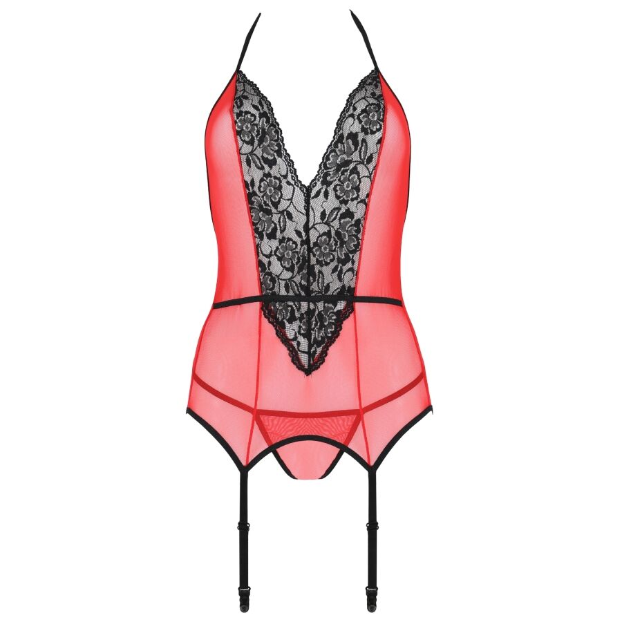 PASSION - PEONIA CORSET EROTIC LINE RED S/M - Bild 4