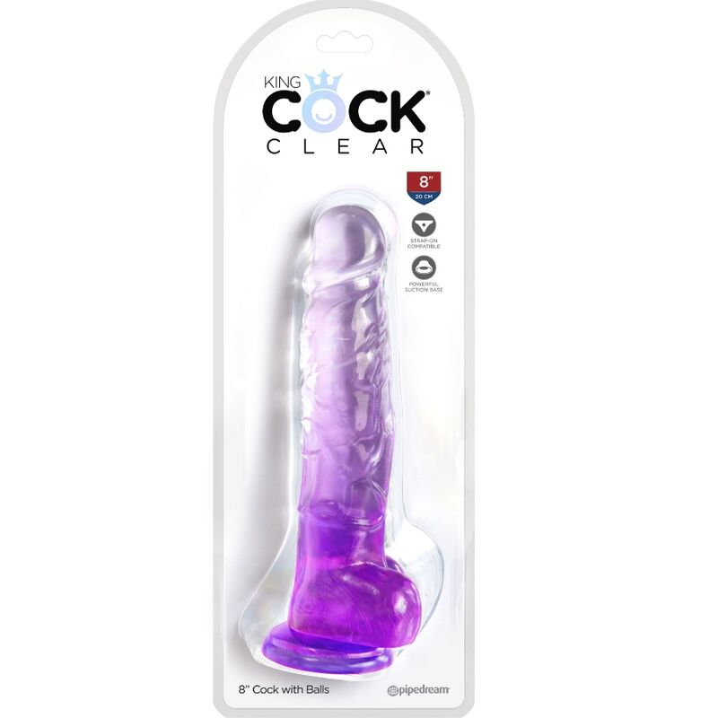 Alternative view of KING COCK CLEAR - REALISTIC PENIS WITH BALLS 16.5 CM PURPLE