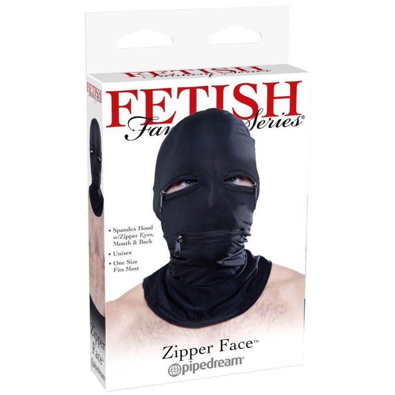 Alternative view of FETISH FANTASY SERIES - HOOD WITH ZIPPERS BLACK