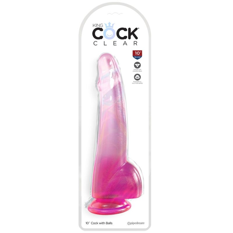 Alternative view of KING COCK CLEAR - DILDO WITH TESTICLES 19 CM PINK