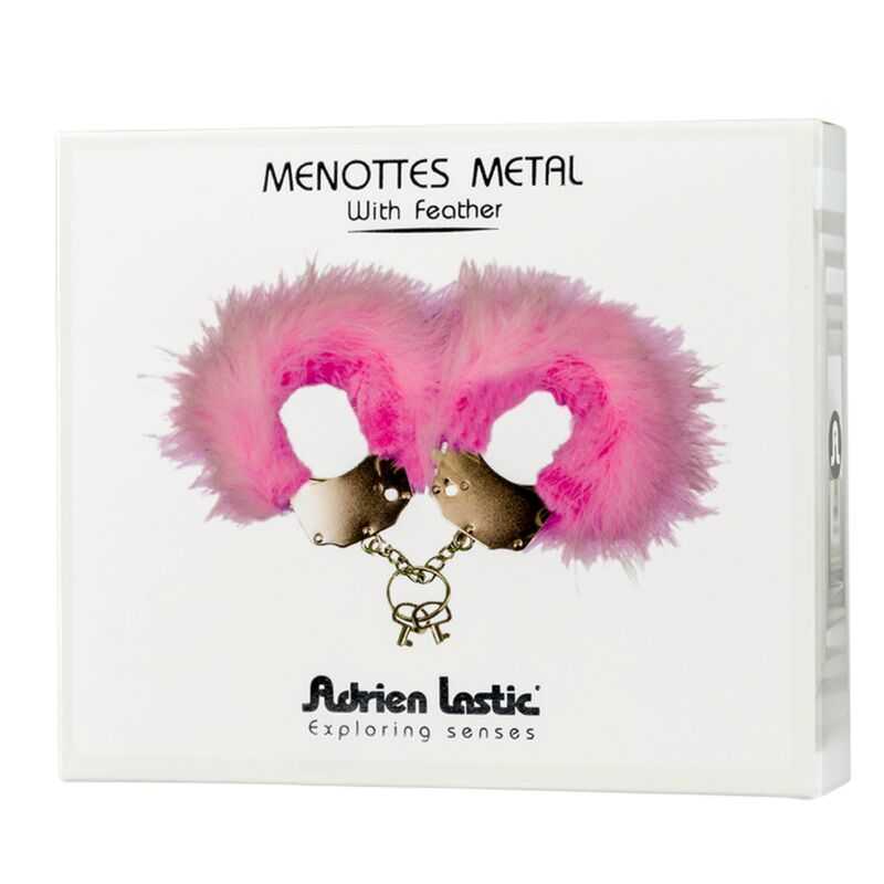 ADRIEN LASTIC - METAL HANDCUFFS WITH PINK FEATHERS - Bild 3