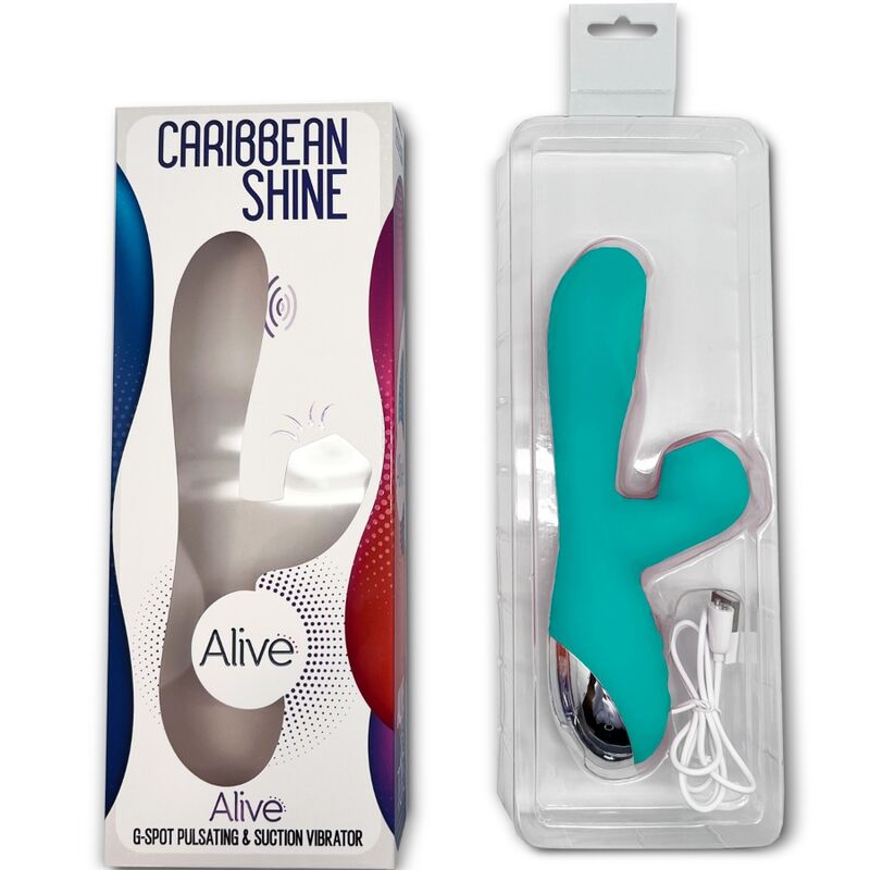 ALIVE - CARIBBEAN SHINE VIBRATOR SUCKER BLUE - Bild 4