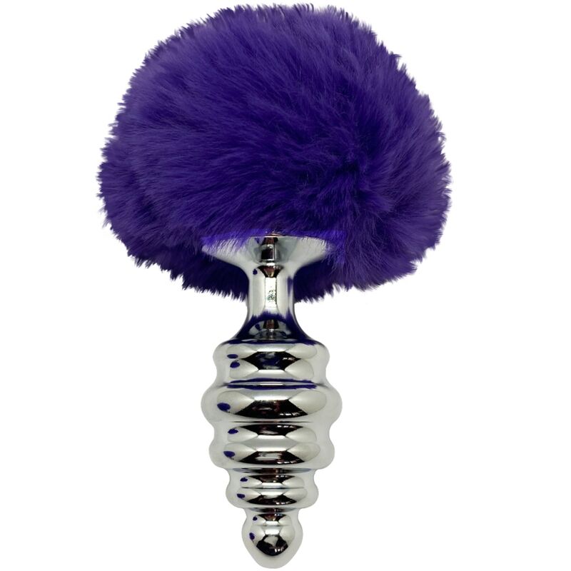 ALIVE - ANAL PLEASURE PLUG SPIRAL METAL FLUFFY DARK VIOLET SIZE M - Bild 3
