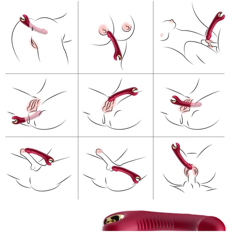 Alternative view of ARMONY - PRINCE DILDO VIBRATOR  ROTATOR RED