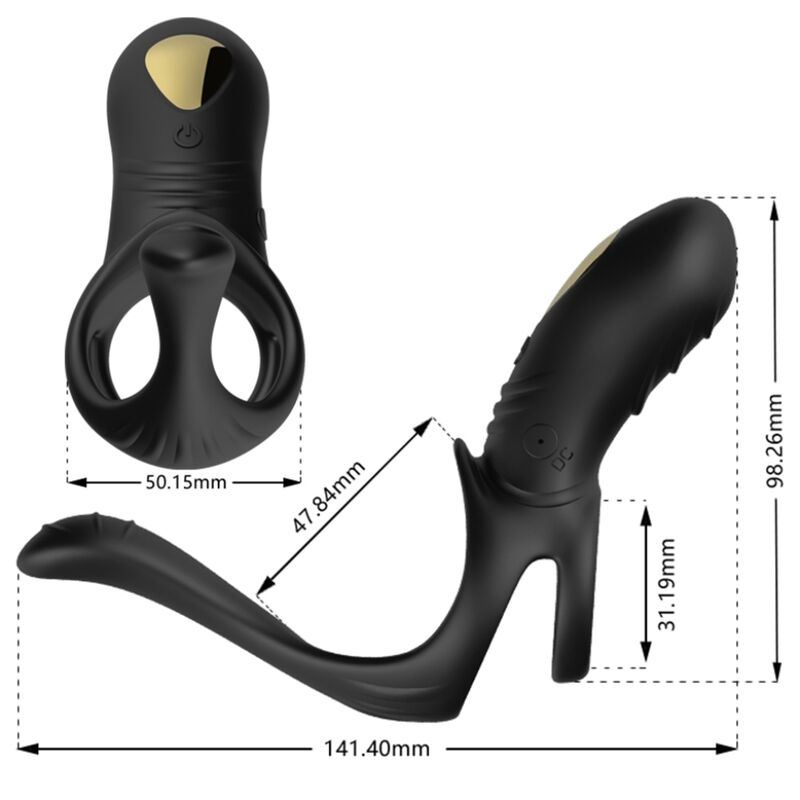 Alternative view of ARMONY - JOY JUMPER RING VIBRATOR FOR COUPLES  ANAL PLUG BLACK