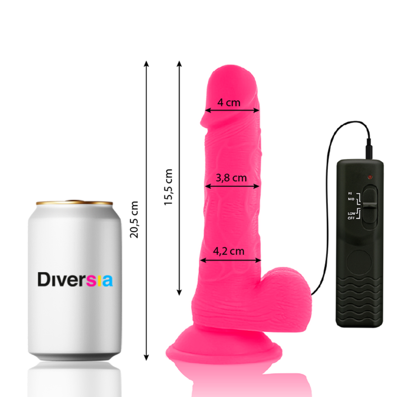 Alternative view of DIVERSIA FLEXIBLE VIBRATING DILDO 20.5 CM - PINK