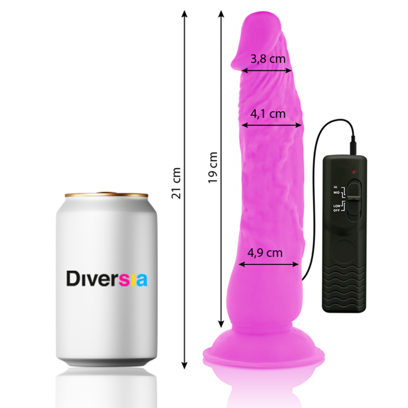 Alternative view of DIVERSIA FLEXIBLE VIBRATING DILDO 21 CM - PURPLE