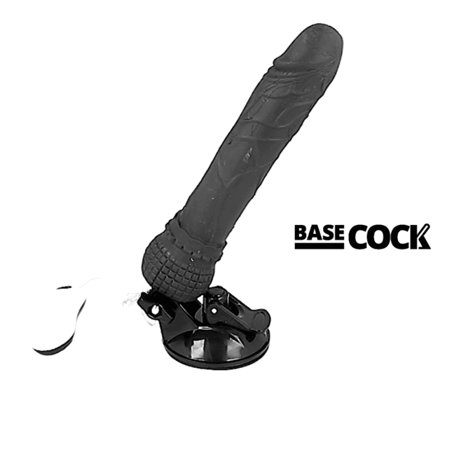 BASECOCK REALISTIC VIBRATOR REMOTE CONTROL BLACK 19.5 CM