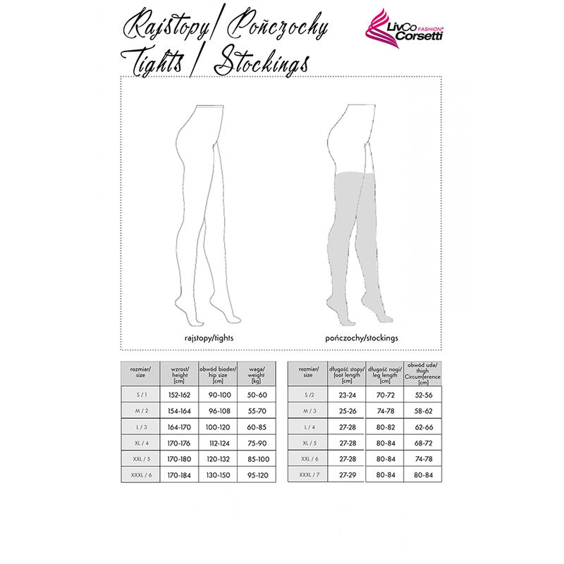 Alternative view of LIVCO CORSETTI FASHION - LAMEAN LC XG044 STOCKINGS BLACK ONE SIZE