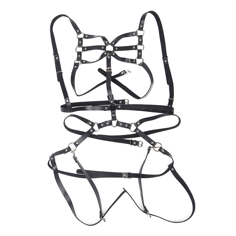 SUBBLIME - BODY HARNESS ADJUSTABLE STRAPS LEATHER BLACK ONE SIZE - Bild 4