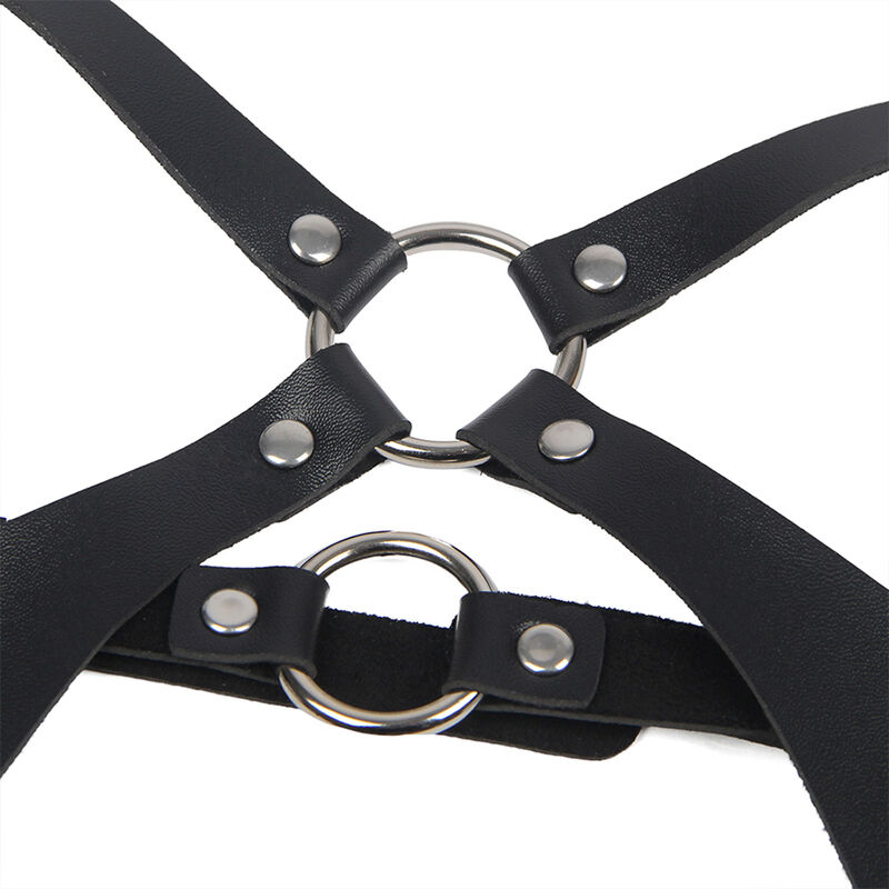 SUBBLIME - FULL BODY HARNESS WITH LEATHER BUCKLES BLACK ONE SIZE - Bild 5