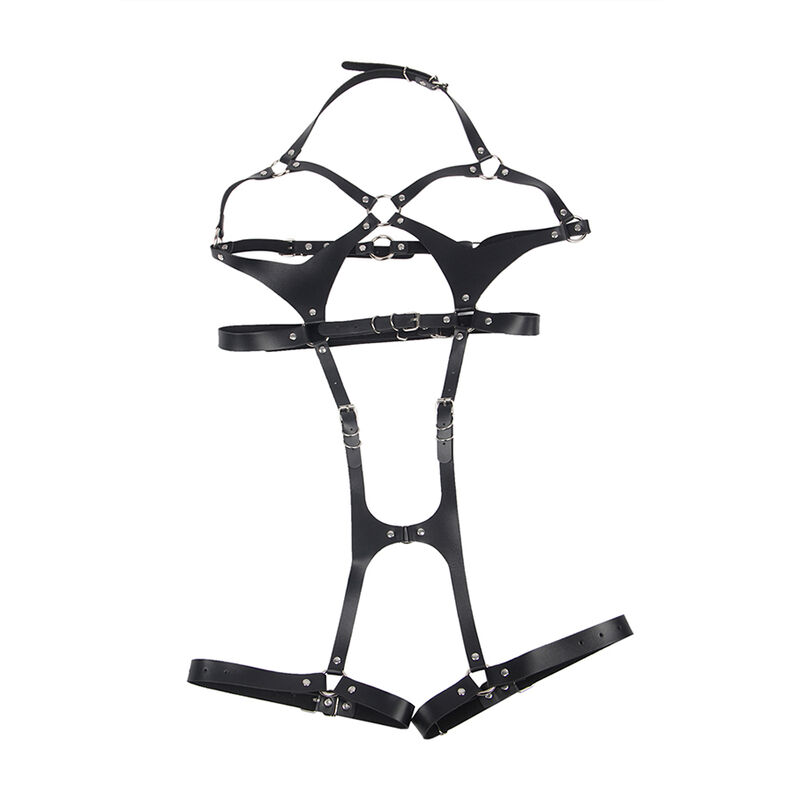 SUBBLIME - FULL BODY HARNESS WITH LEATHER BUCKLES BLACK ONE SIZE - Bild 4