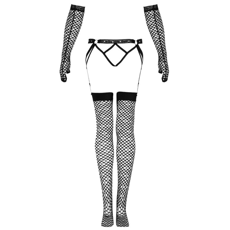 LIVCO CORSETTI FASHION - NEMALIA SET GARTER + STOCKINGS + GLOVES BLACK - Bild 5
