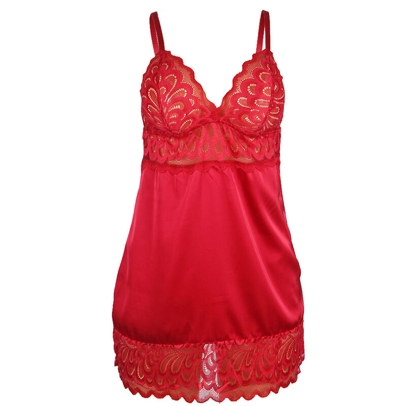 SUBBLIME - SATIN BABYDOLL WITH LACE RED - Bild 4