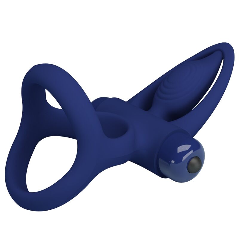 PRETTY LOVE - MAT DOUBLE RING WITH VIBRATION STIMULATOR BLUE - Bild 5