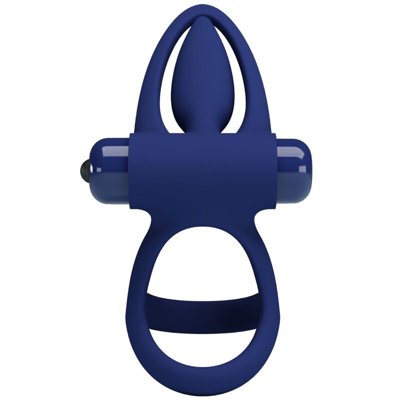 PRETTY LOVE - MAT DOUBLE RING WITH VIBRATION STIMULATOR BLUE - Bild 4