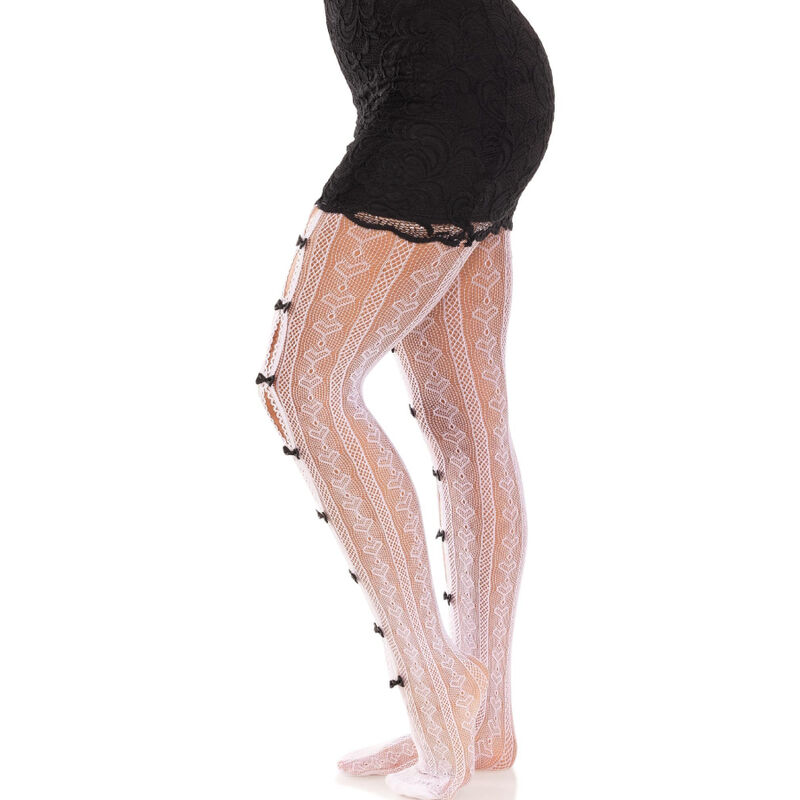 LEG AVENUE - STOCKINGS WITH OPENINGS HEART BOWS PINK - Bild 3