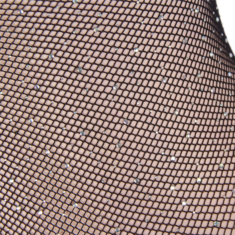 SUBBLIME - 952297 GLOSSY FISHNET BODYSTOCKING WITH OFF SHOULDERS LONG SLEEVE BLACK ONE SIZE - Bild 4