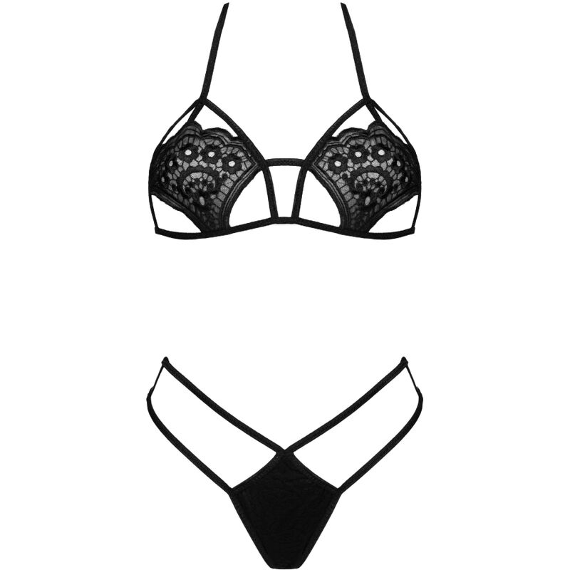LIVCO CORSETTI FASHION - JIMENA LC 20216 BRA + THONG BLACK ONE SIZE - Bild 3