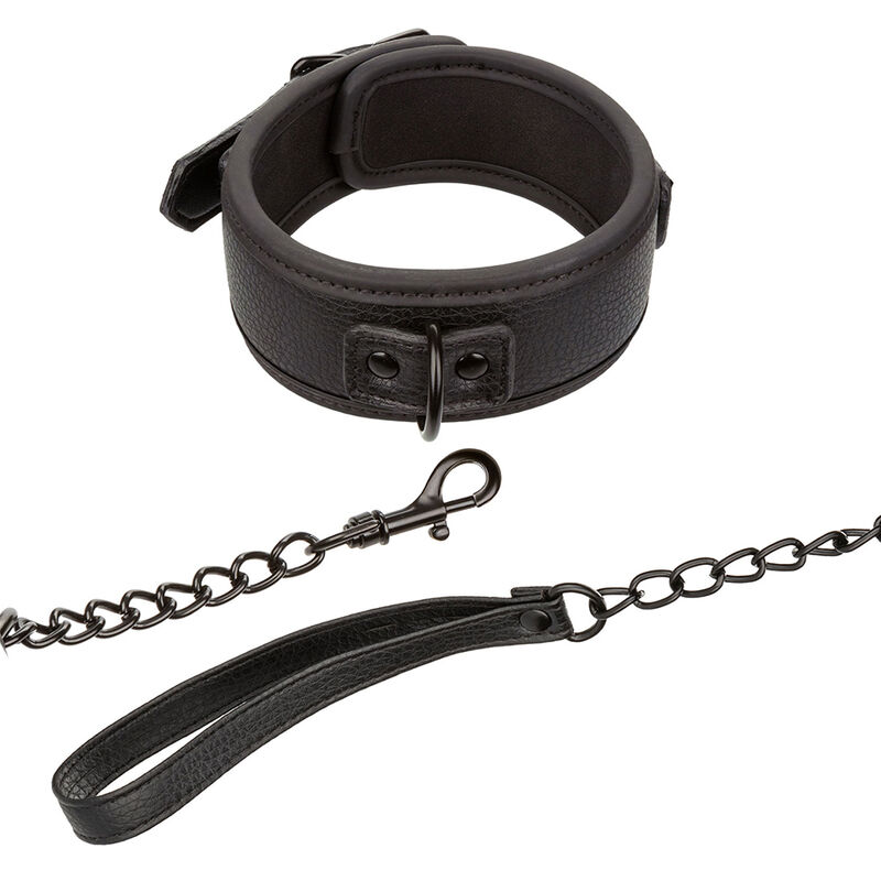 CALEXOTICS - NOCTURNAL COLLAR LEASH LEATHER ADJUSTABLE BLACK - Bild 3