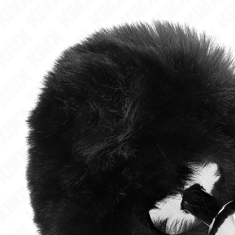 KINK - STAINLESS STEEL PLUG 7 x 3 CM WITH BLACK FAUX FUR RABBIT TAIL 8 CM - Bild 4