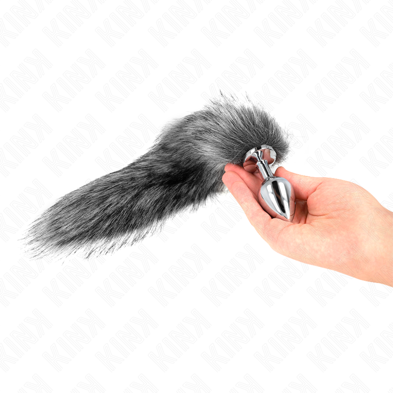 KINK - ANAL PLUG SIZE M 8 X 3.5 CM WITH SYNTHETIC TAIL 40 CM GREY - Bild 3