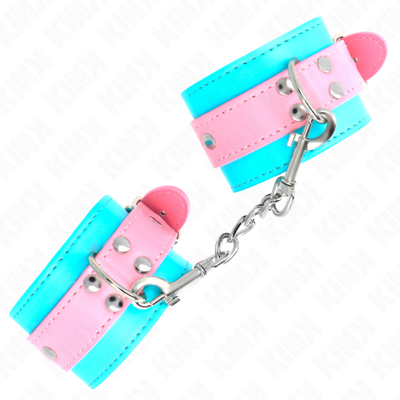 KINK - CUTE WRIST RESTRAINTS BLUE / PINK ADJUSTABLE 16-28 CM X 5 CM - Bild 2