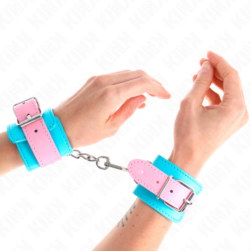 KINK - CUTE WRIST RESTRAINTS BLUE / PINK ADJUSTABLE 16-28 CM X 5 CM - Bild 4