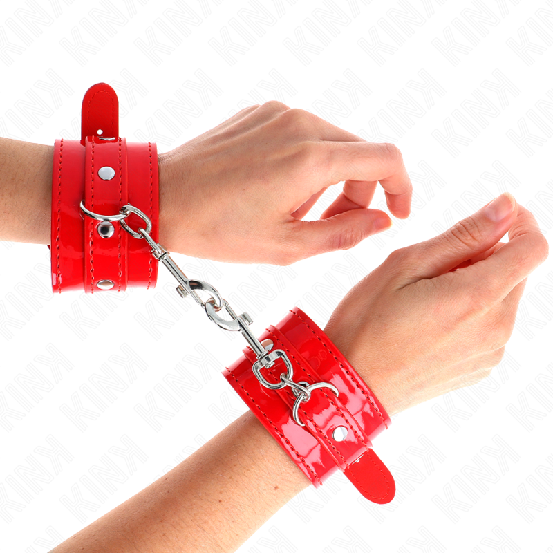 KINK - SHINY HAND CUFFS RED ADJUSTABLE 23-33 CM - Bild 4