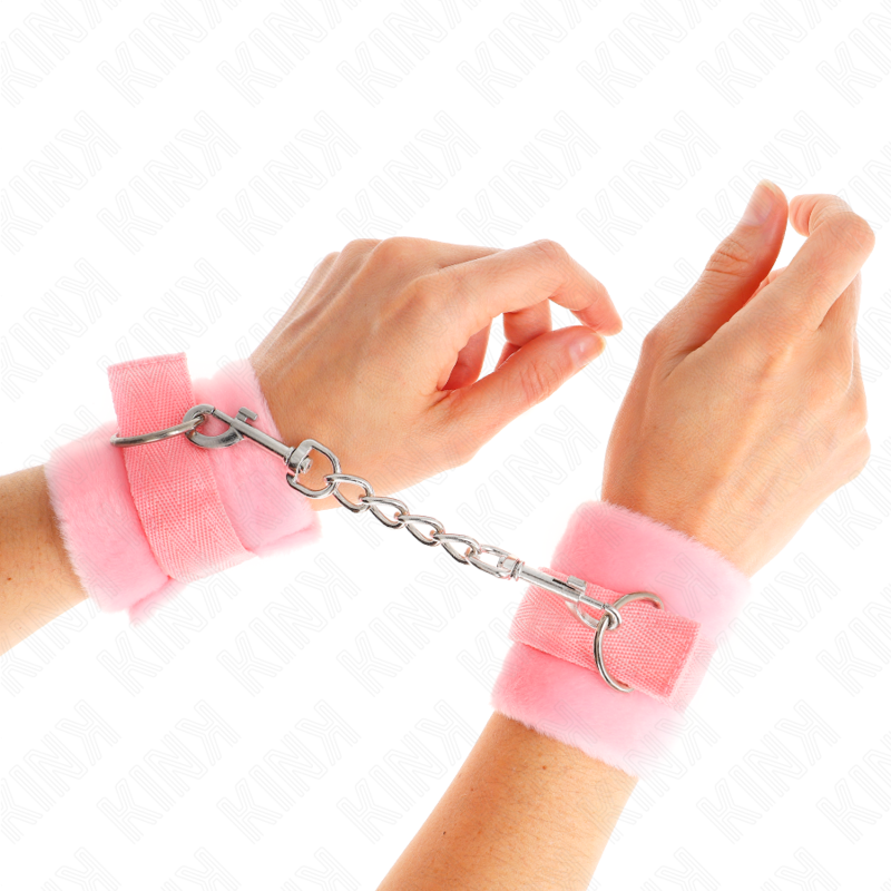 KINK - BEGINNER FUR HAND CUFFS PINK 30 X 7 CM - Bild 4