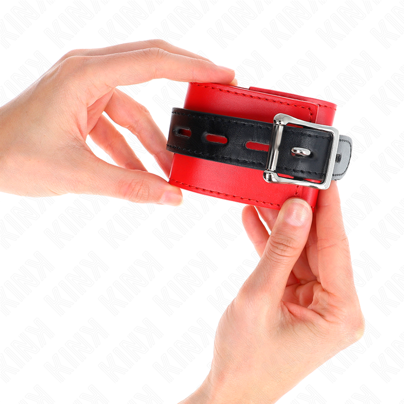 KINK - WRIST RESTRAINTS RED WITH BLACK BELT ADJUSTABLE 17-28 CM X 6 CM - Bild 3