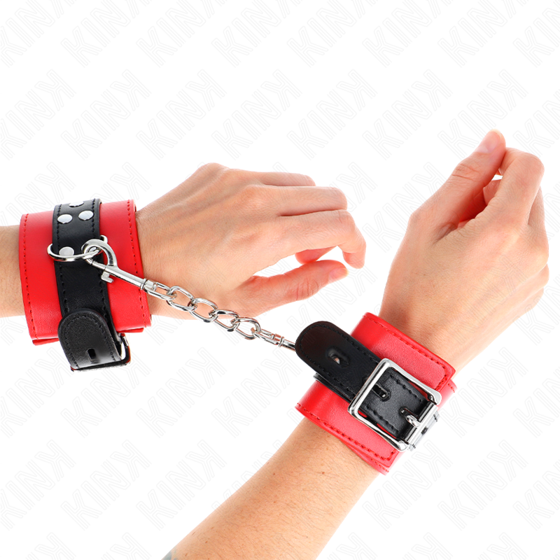 KINK - WRIST RESTRAINTS RED WITH BLACK BELT ADJUSTABLE 17-28 CM X 6 CM - Bild 4