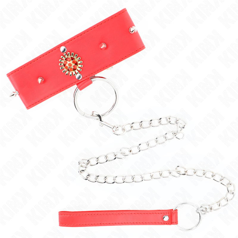 KINK - RED DIAMOND NECKLACE WITH BELT 65 CM AJDUSTABLE 35-51 CM X 7 CM - Bild 4
