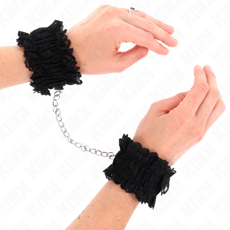 Alternative view of KINK - LACE ELASTIC WRIST RESTRAINTS BLACK