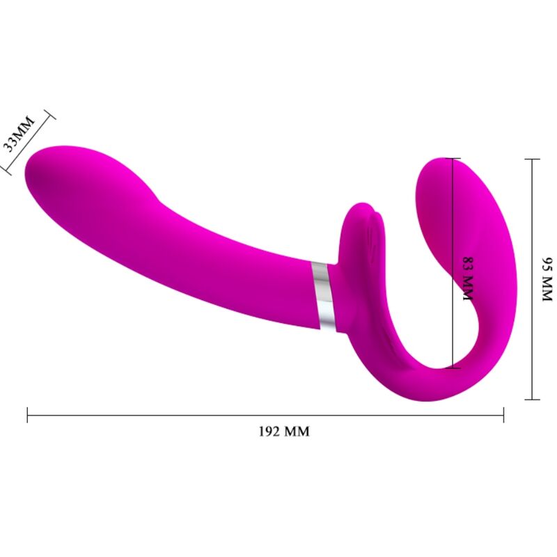 PRETTY LOVE - VALERIE DOUBLE STRAP-ON VIBRATOR 12 VIBRATIONS PURPLE - Bild 4