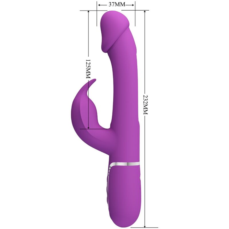 PRETTY LOVE - KAMPAS 3 IN 1 MULTIFUNCTION RABBIT VIBRATOR PURPLE - Bild 5
