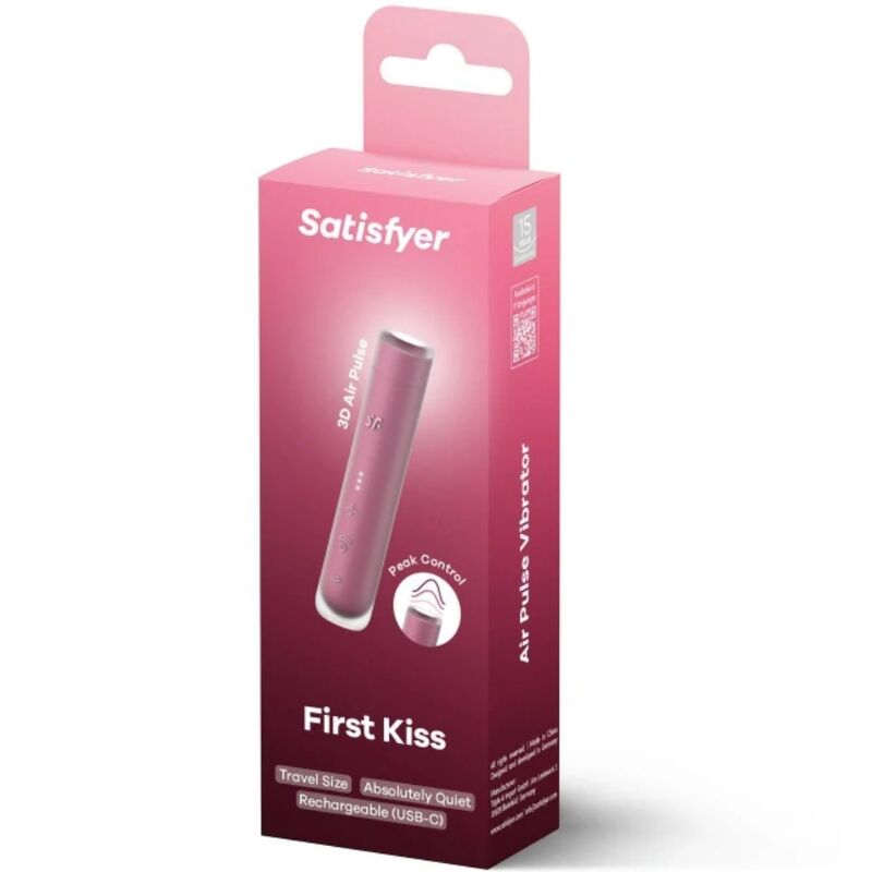Alternative view of SATISFYER - FIRST KISS WAVE CLITORIS STIMULATOR GARNET
