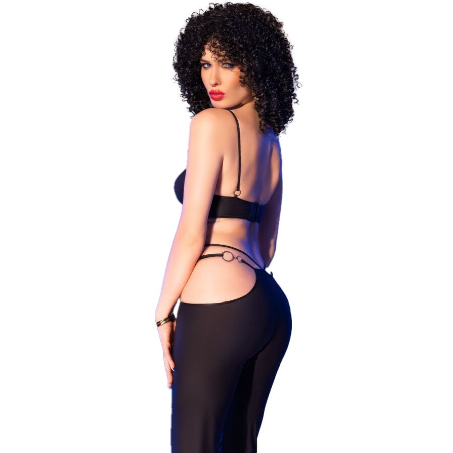 CHILIROSE - CR 4851 BLACK TOP AND LEGGINGS SET WITH GOLDEN ACCESSORIES - Bild 2
