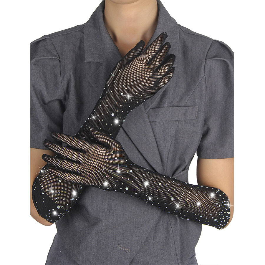Alternative view of SUBBLIME - 957469SHINE TRANSPARENT GLOVES BLACK S/M