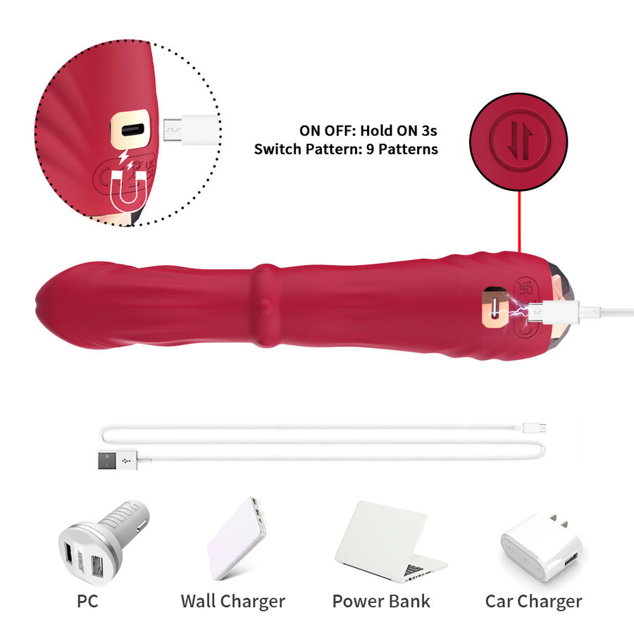 ARMONY - THERMO-ADJUSTABLE POINT A STIMULATOR VIBRATOR DILDO RED - Bild 5