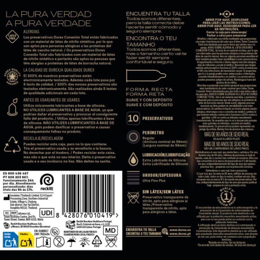 DUREX - TOTAL CONNECTION ULTRA FINE PLUS LATEX FREE 10 UNITS - Bild 4