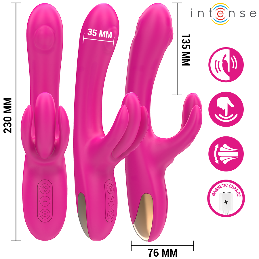 INTENSE - BRITNEY MULTIFUNCTION RABBIT VIBRATOR 23 CM PINK - Bild 3