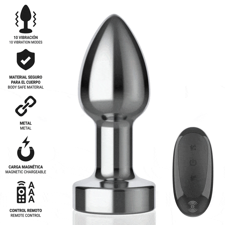 Alternative view of INTENSE - ANAL PLUG 10 VIBRATIONS METAL WITH REMOTE CONTROL S