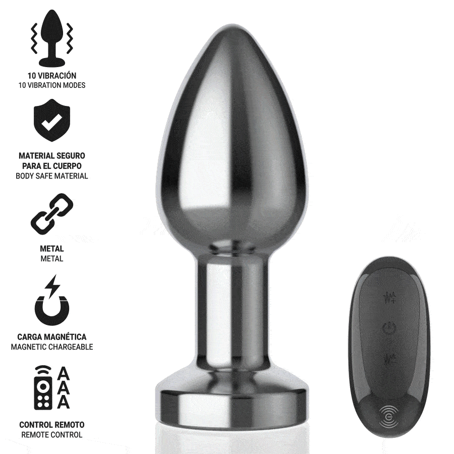 Alternative view of INTENSE - ANAL PLUG 10 VIBRATIONS METAL WITH REMOTE CONTROL M