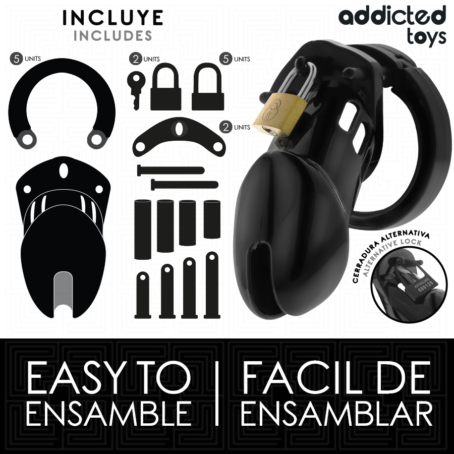 ADDICTED TOYS LOCKED - OBSIDIAN HOLD PENIS CAGE SIZE M - Bild 5