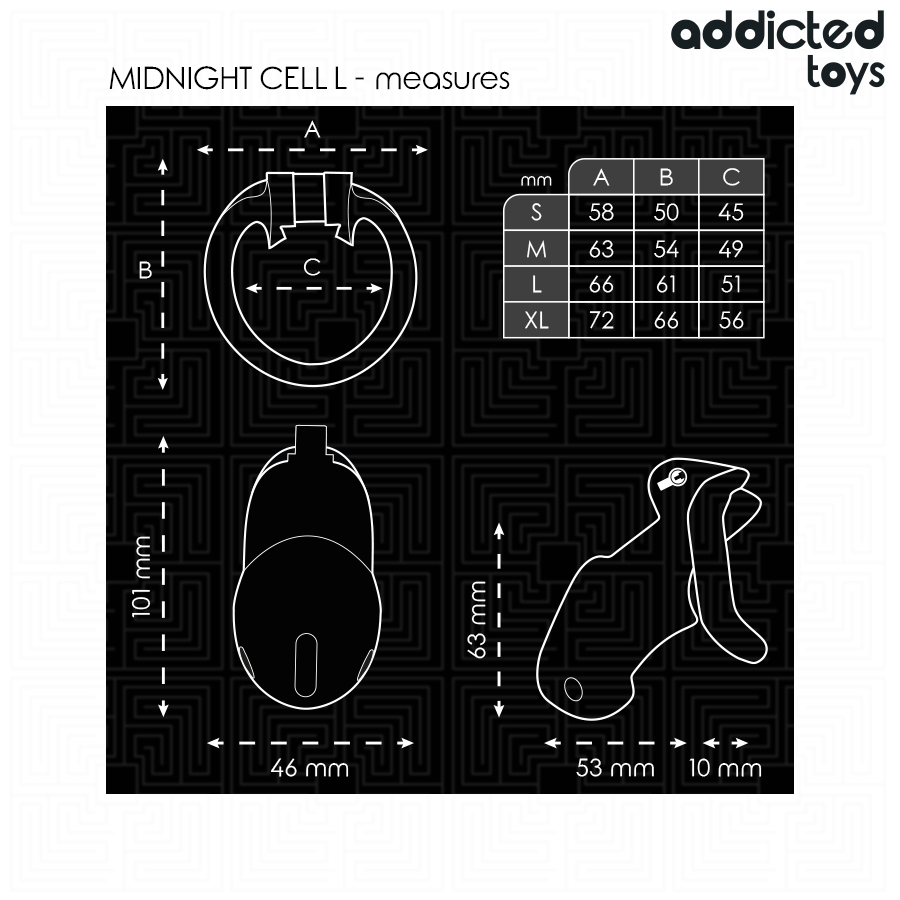 ADDICTED TOYS LOCKED - MINDNIGHT CELL PENIS CAGE SIZE L - Bild 5